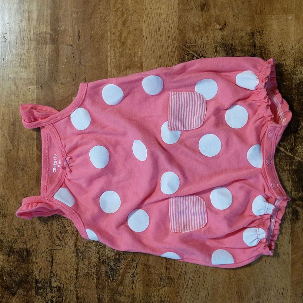 Pink Polka Dot Summer Romper 3 Months